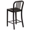 Merrick Lane Santorini Galvanized Steel Indoor/Outdoor Counter Bar Stool With Slatted Back And Powder Coated Finish